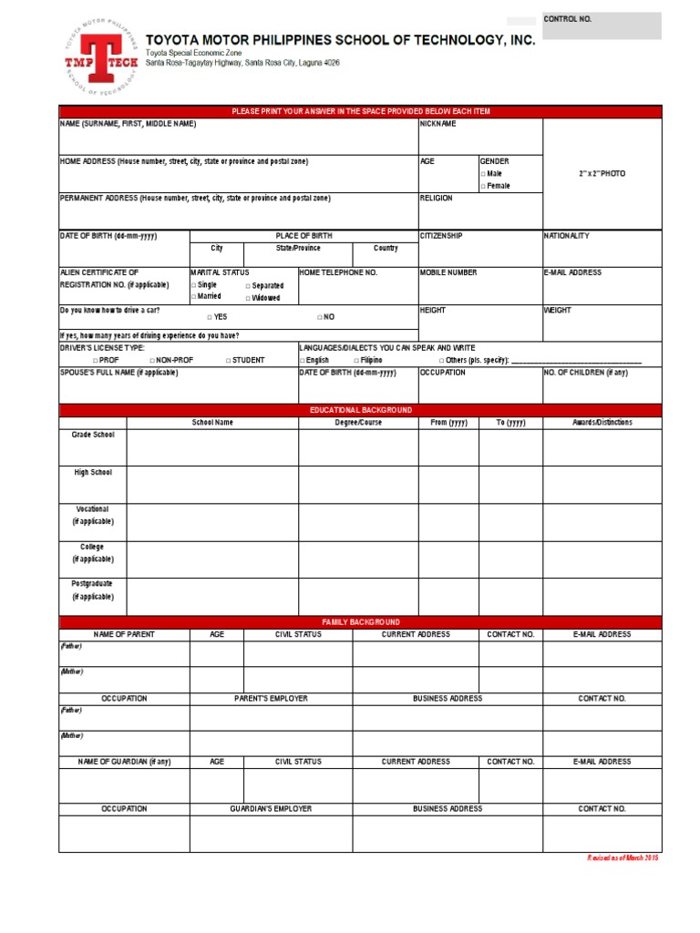 TMP Tech Application Form PDF | PDF | Social Institutions | Social Science