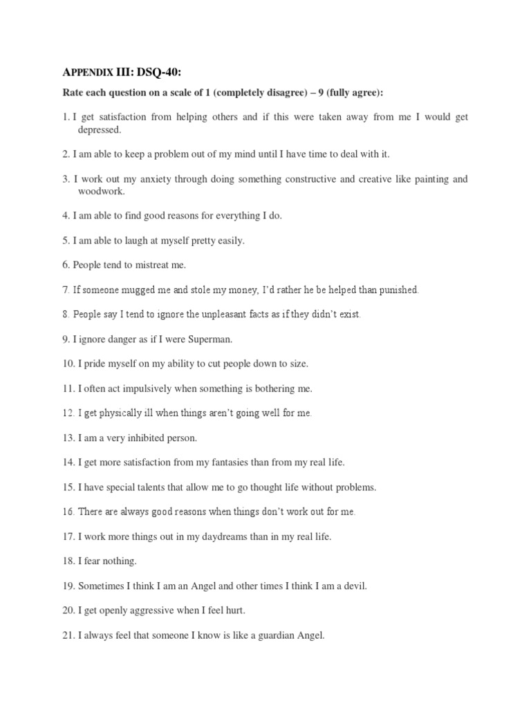 DSQ 40 | PDF | Anxiety | Metaphysics Of Mind