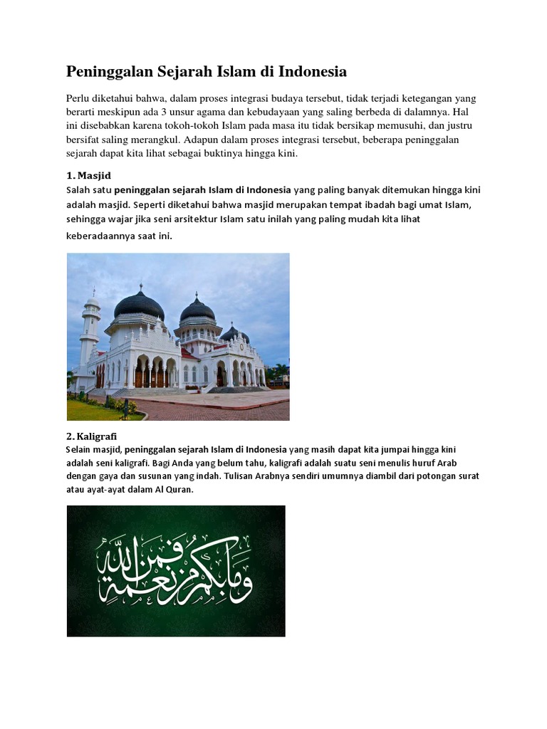 Peninggalan Sejarah Islam Di Indonesia