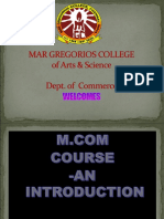 M. COM Course in MGC