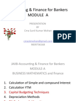 Accounting & Finance For Bankers Module A: Presentation BY Cma Sunil Kumar Mohan