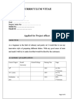 Curriculum Vitae: Applied For Project Officer