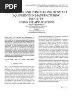 Monitoring and Controlling of Smart Equipments in Manufacturing Industry Using Iot Applications