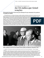 Documento da CIA indica que Geisel autorizou execuções