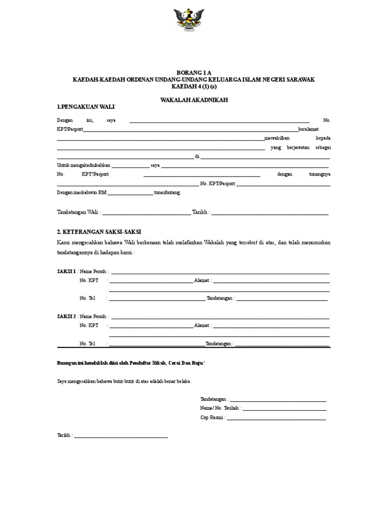 Wakalah Wali Pdf