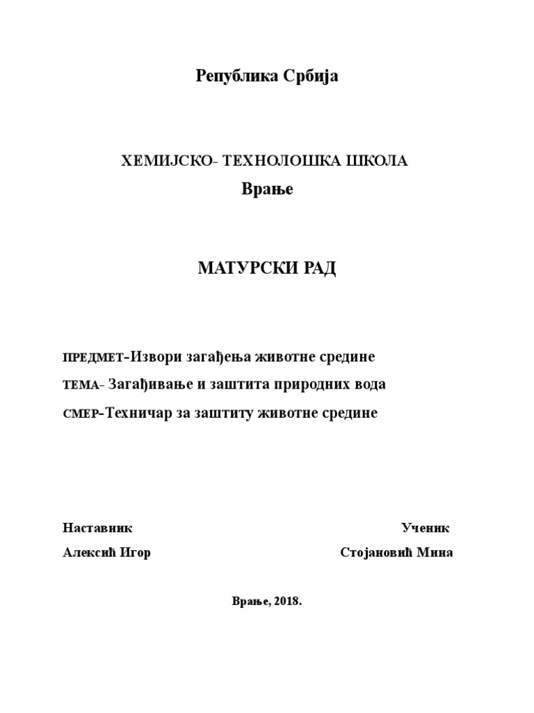 Zagadjivanje I Zastita Voda | PDF