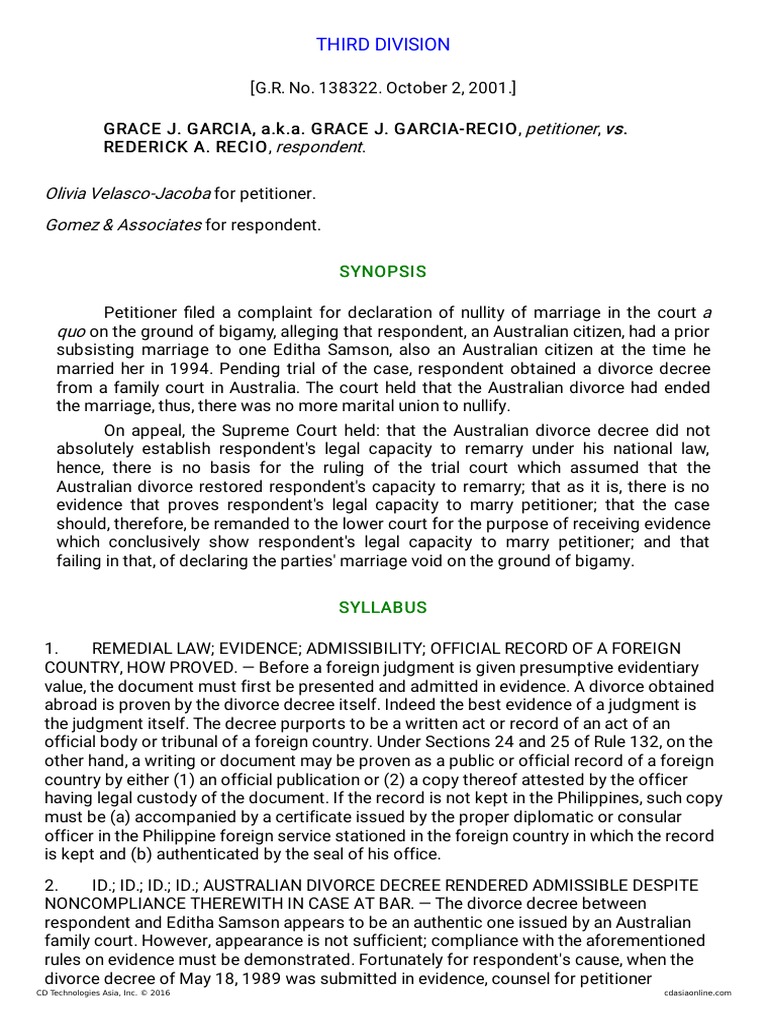 Petitioner Vs Vs Respondent Olivia Velasco-Jacoba Gomez & Associates ...