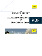 Idea Cellular Limited: A Project Report OF Marketing Management ON