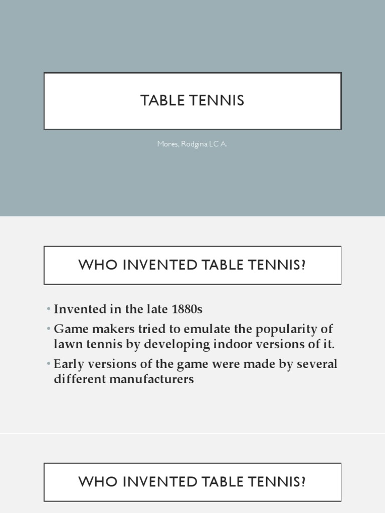 Table Tennis Mores, Rodgina LC A PDF Table Tennis Individual Sports