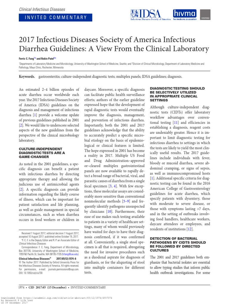 Diarrhea Guidelines 2017 PDF | PDF | Diarrhea | Infection