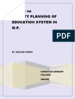 Quality Planning of Education System in M.P.: Project On