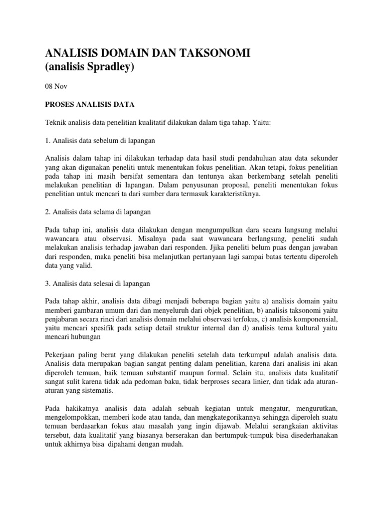 Analisis Domain Dan Taksonomi Pdf