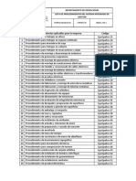 Lista de Procedimientos Del Sistema Integrado de Gestión