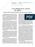 Aplicación de Abonos en El Cultivo Del Arroz: Estudio de Algunos Métodos de Aplicación Con Ayuda de Técnicas Isotópicas