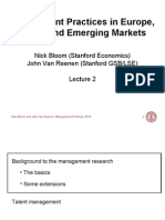 Management Practices in Europe, The US and Emerging Markets