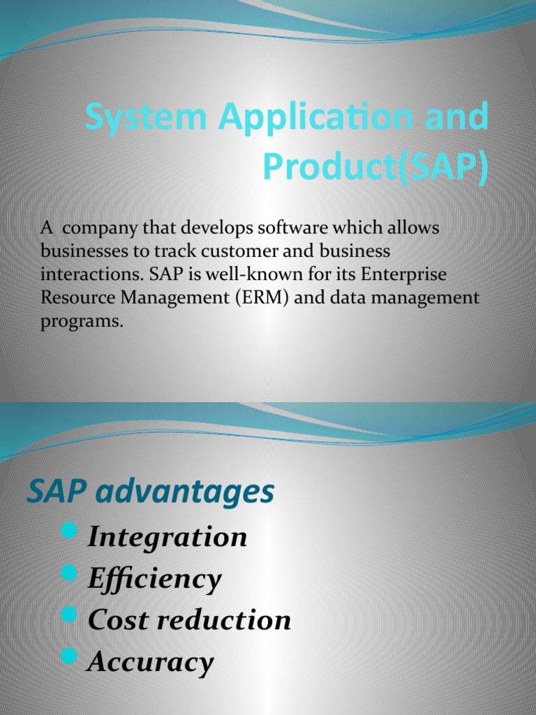 System Application and Sap | PDF