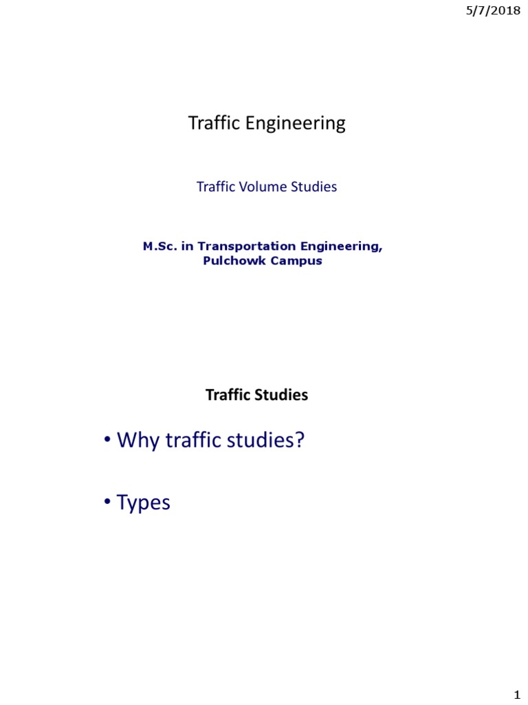 Traffic Volume Study Methods and Analysis | PDF | Traffic | Transport