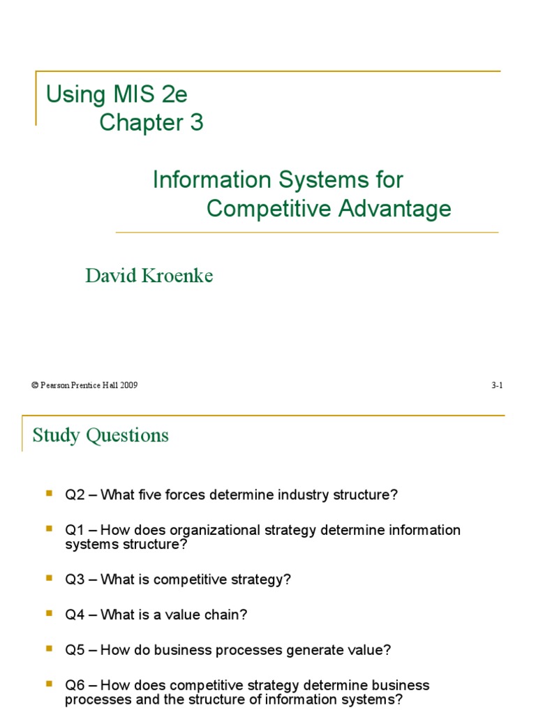 Using MIS 2e Information Systems For Competitive Advantage: David ...