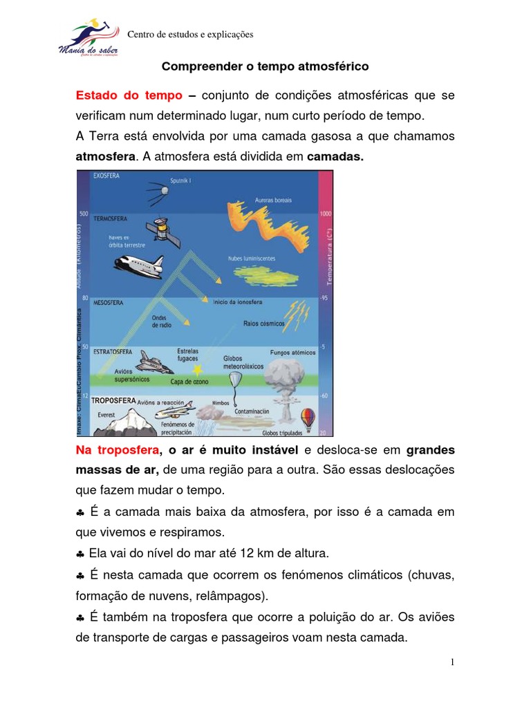 Compreendendo o Tempo Atmosférico | PDF | Nuvem | Clima