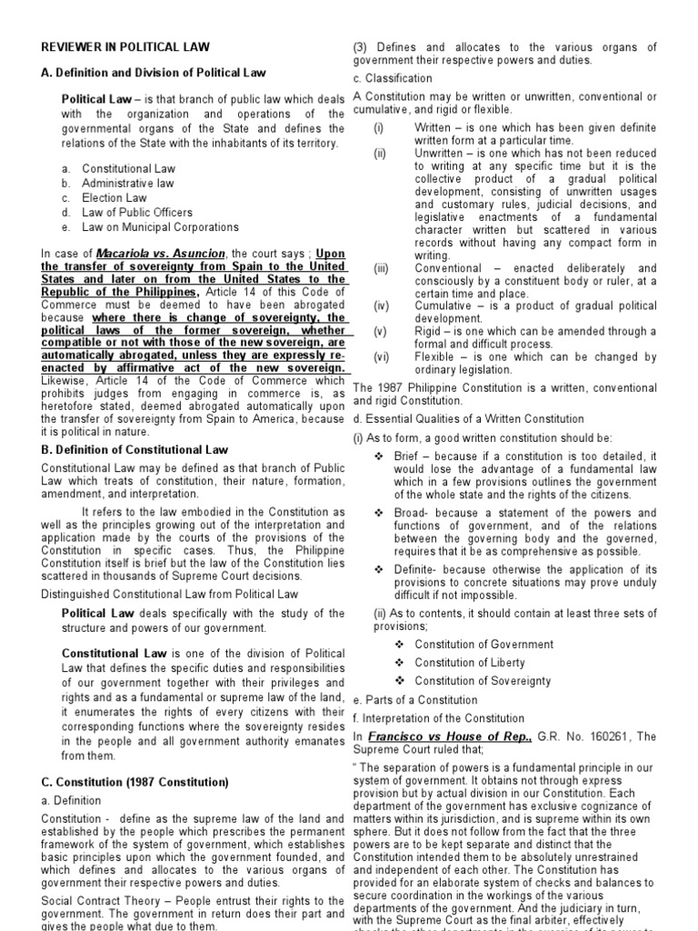 Political Law Reviewer | PDF | Constitutional Amendment | Initiative