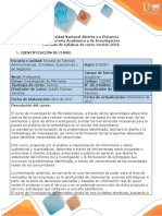 Syllabus Del Curso Investigación de Mercados