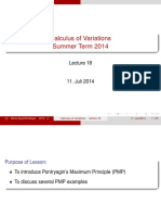 Calculus of Variations Lecture on Pontryagin's Maximum Principle