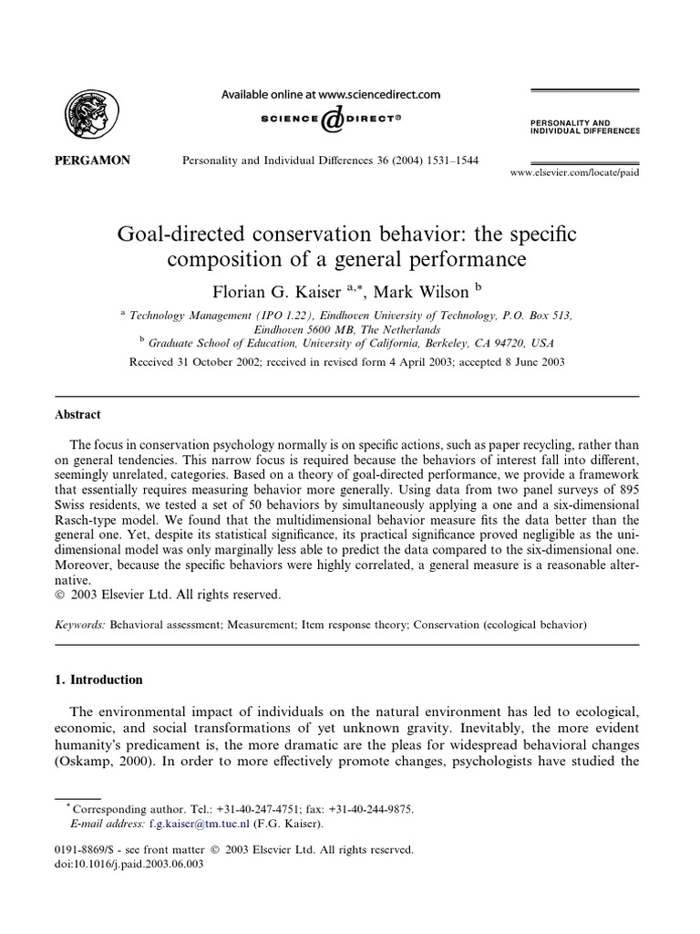 Kaiser 2004 PDF Psychology Survey Methodology