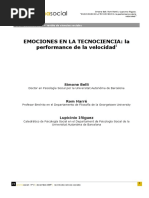 “EMOCIONES en LA TECNOCIENCIA La Performance de La Velocidad” (Simone Belli, Rom Harré y Lupicinio Iñiguez)
