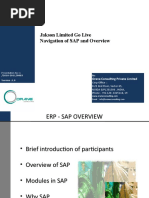 Jakson Limited Go Live Navigation of SAP and Overview: Orane Consulting Private Limited