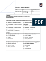 Prueba de Ciencias Naturales