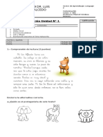 EVALUACIÓN 1° BÁSICO MÉTODO MATTE Unidad 1 Lenguaje