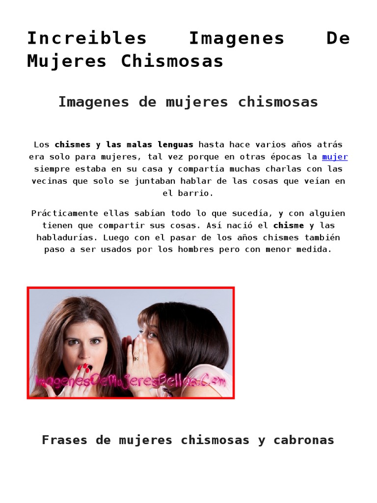 Increibles Imagenes de Mujeres Chismosas | PDF