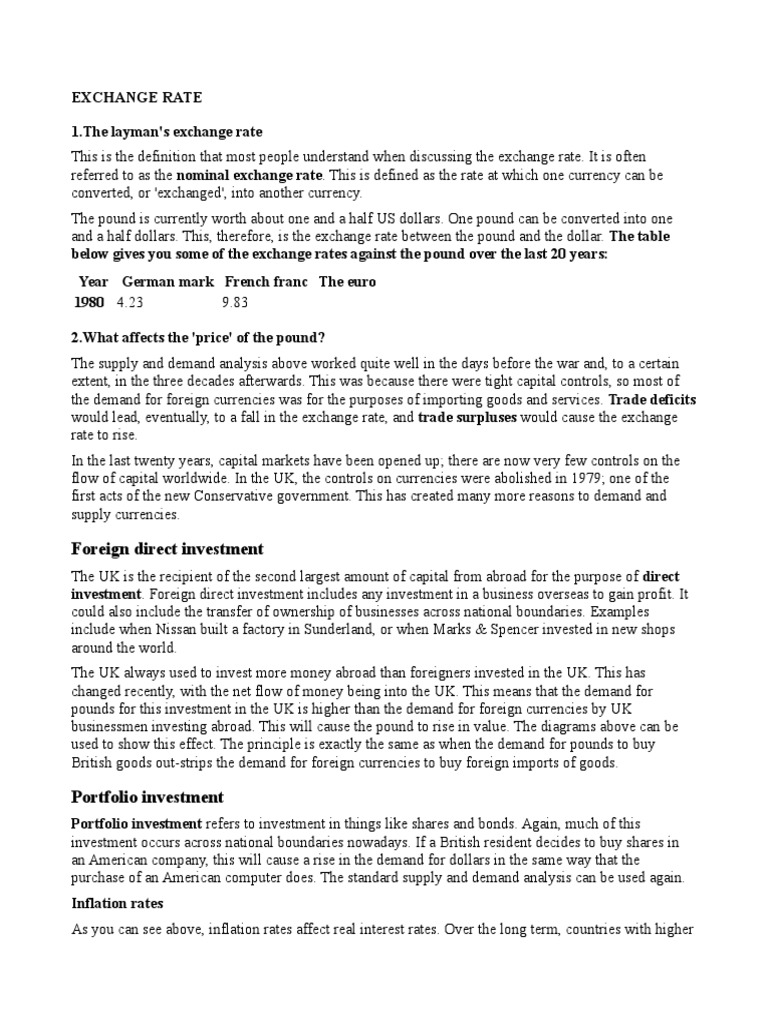 Exchange Rate | PDF | Balance Of Payments | Current Account