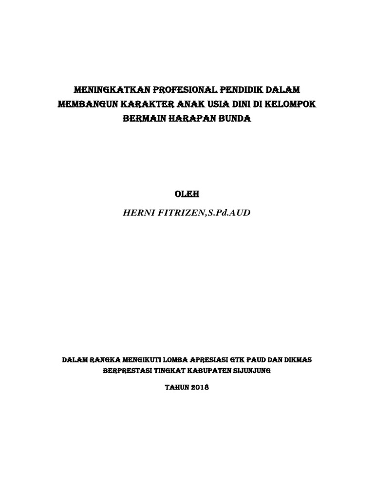 Makalah Lomba Pengelola Paud