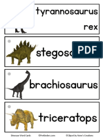 Dinosaur Word Cards