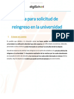 Carta para Solicitud de Reingreso en La Universidad: I. A Tener en Cuenta