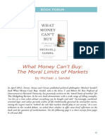 What Money Can'T Buy: The Moral Limits of Markets: Book Forum