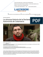 La Sinuosa Historia de La Declaración de La Autonomía de Catamarca - La Unión Digital