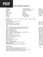 METAR and TAF Weather Reports Area Forecast