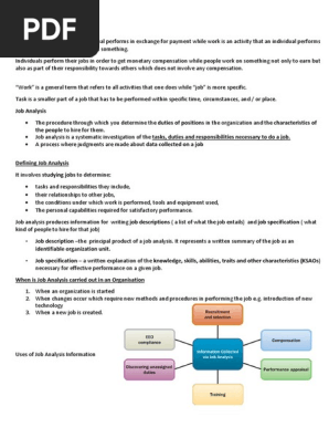 Job Analysis