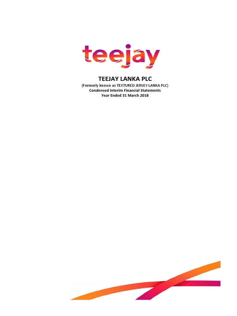 Teejay Lanka PLC PDF Dividend Equity (Finance)