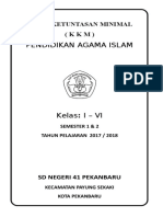 Kkm Agama Islam Kelas 1 - 6 2018 Misriati Kelas A
