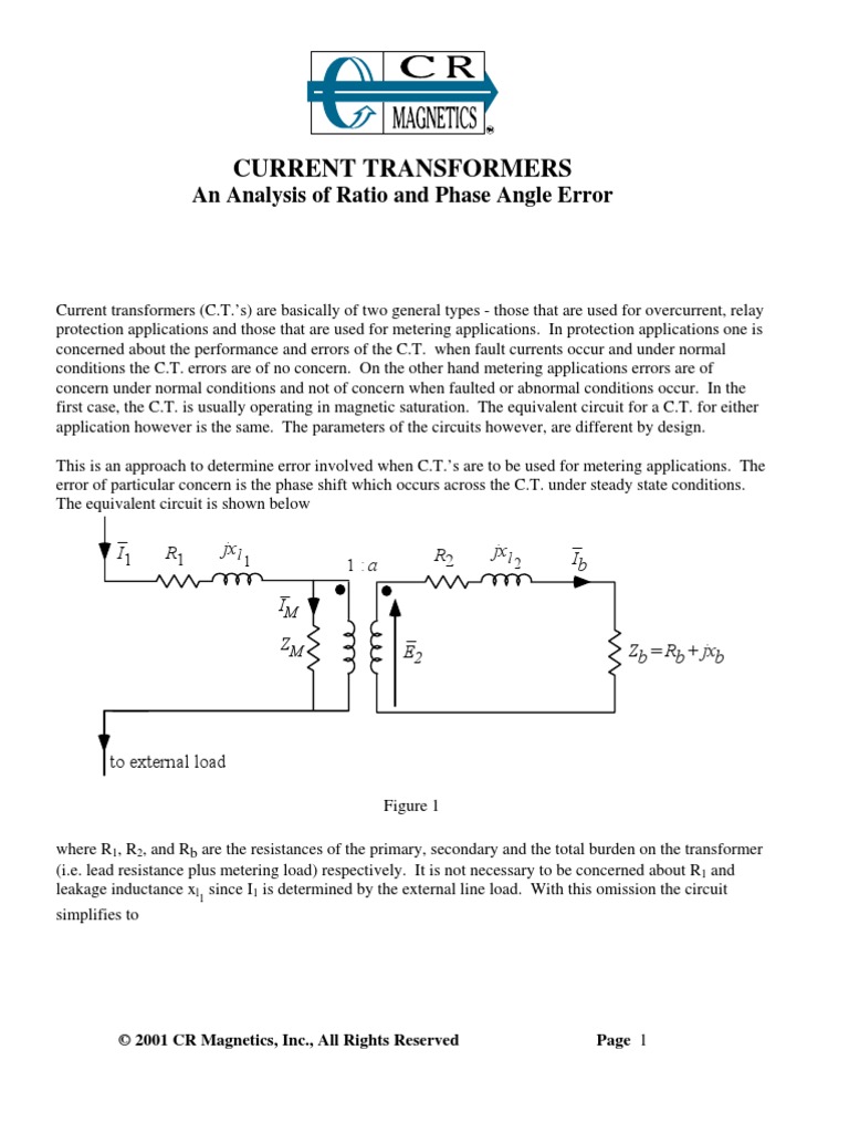 Analysis of Ratio and Phase Angle Errors Electrical Impedance