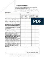 Patient Feedback Form: Di Nasiyahan Medyo Di Nasiyahan Ayos Lang Medyo Nasiyahan Nasiyahan