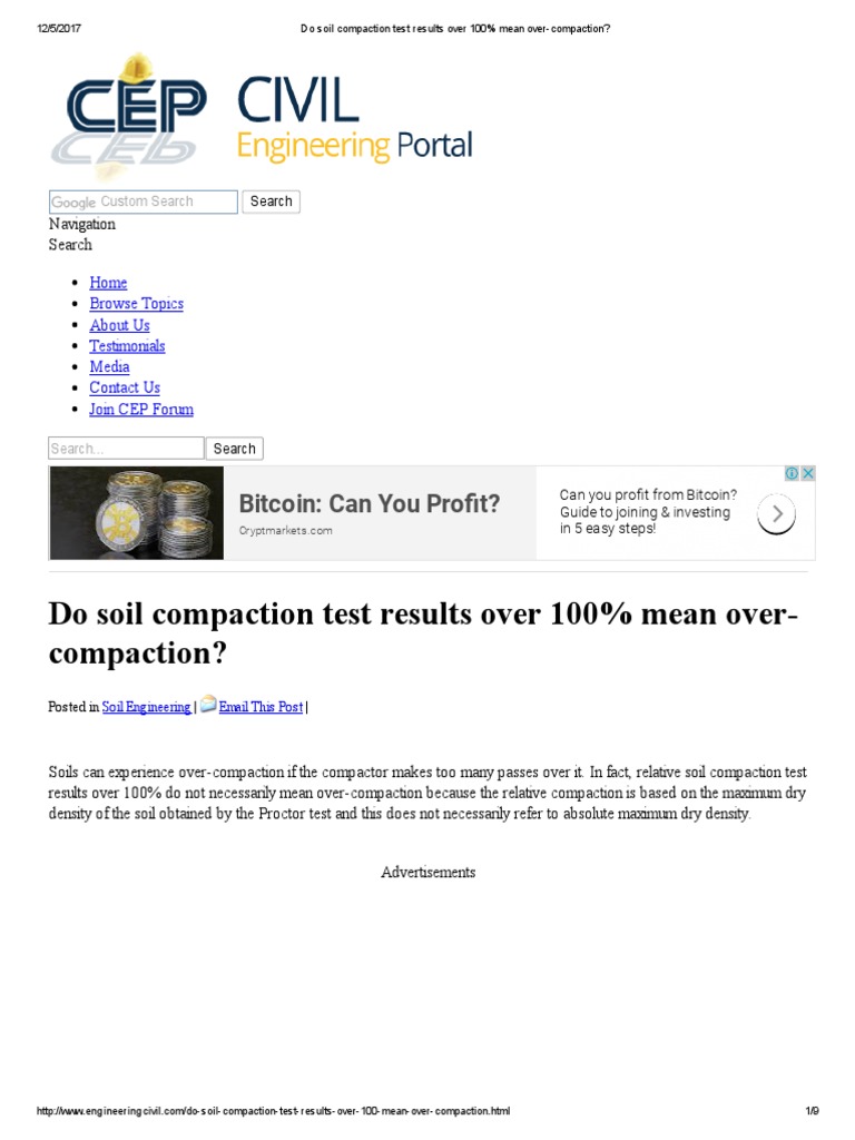 Do Soil Compaction Test Results Over 100 Mean PDF