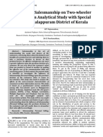 Influence of Salesmanship On Two-Wheeler Purchase: An Analytical Study With Special Focus To Malappuram District of Kerala