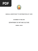 Manual Under Right To Information Act, 2005: Department of Art and Culture