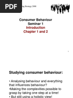 Consumer Behaviour Seminar 1: Chapter 1 and 2