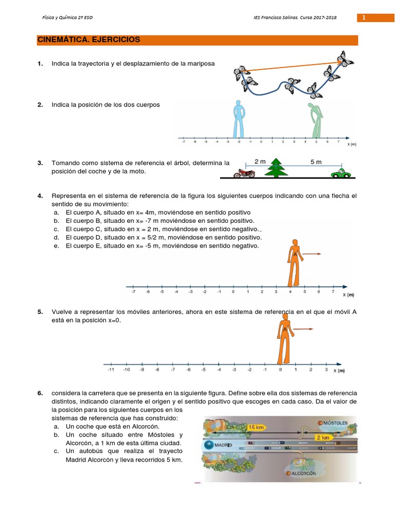 Ejercicios de Cinemática PDF Cinemática Movimiento (física)