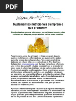 Suplementos nutricionais cumprem o que prometem - medicina ortomolecular - Wilson Rondó Jr